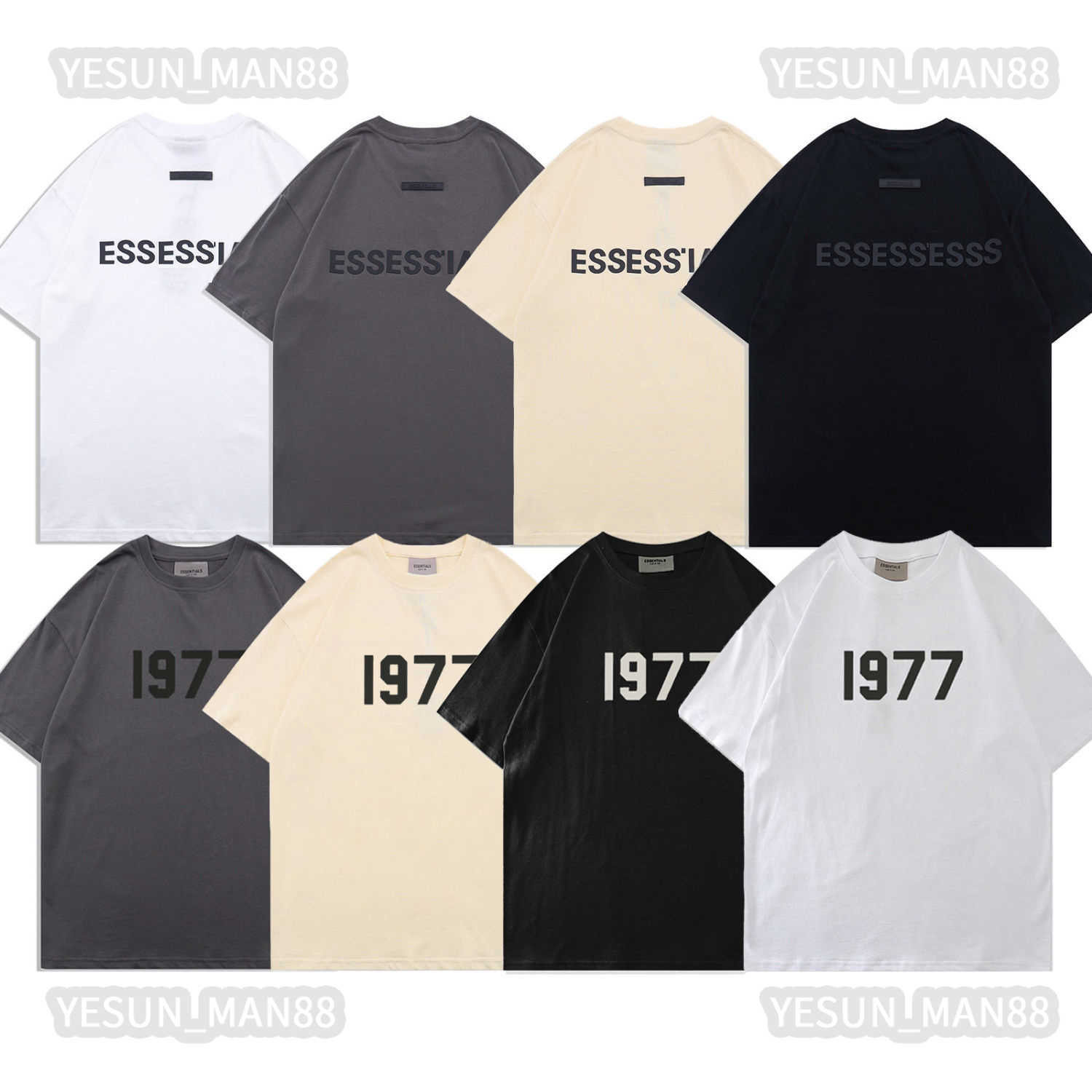 ess Designer Luxury 1977 essential Classic T Shirt Mens And Womens Hip Hop FOG Top Summer Breathable High Street Cotton Loose Tees