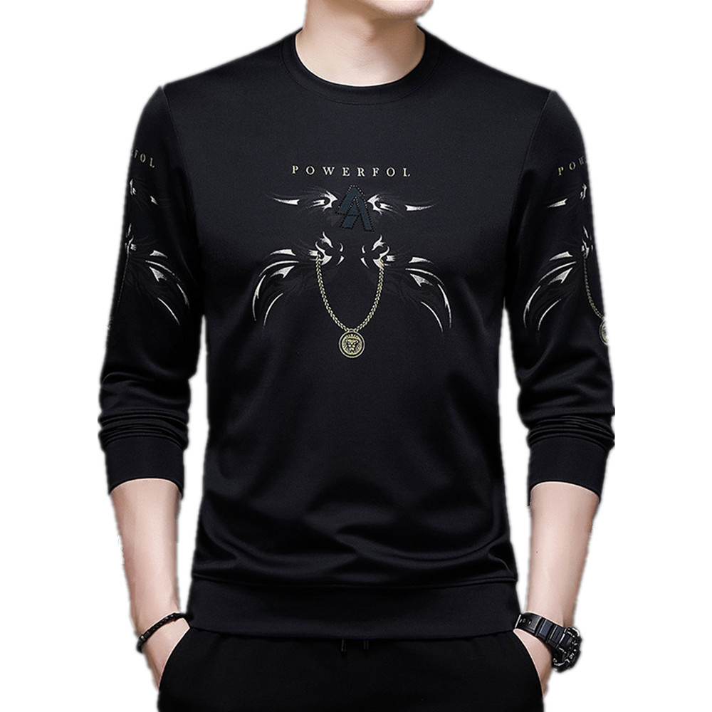 Men's TShirts Spring And Autumn Pullover Sweater Men Loose Casual Round Neck Long Sleeve TShirt Fashion Trend Bottoming Shirt 230110