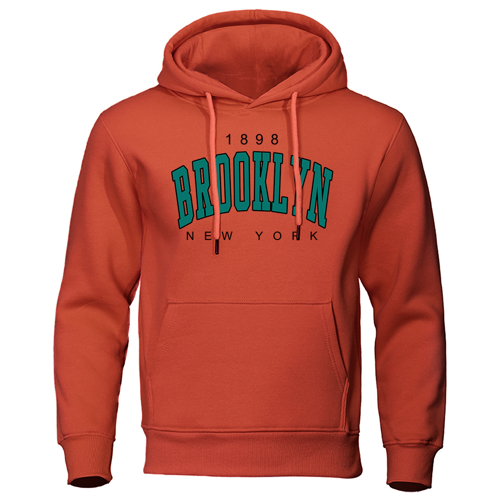 Men's Hoodies Sweatshirts 1898 Brooklyn York Printed Mens Hoody Creativity Crewneck Clothing Fashion Oversize Sweatshirt Fashio Crewneck Hoodie M