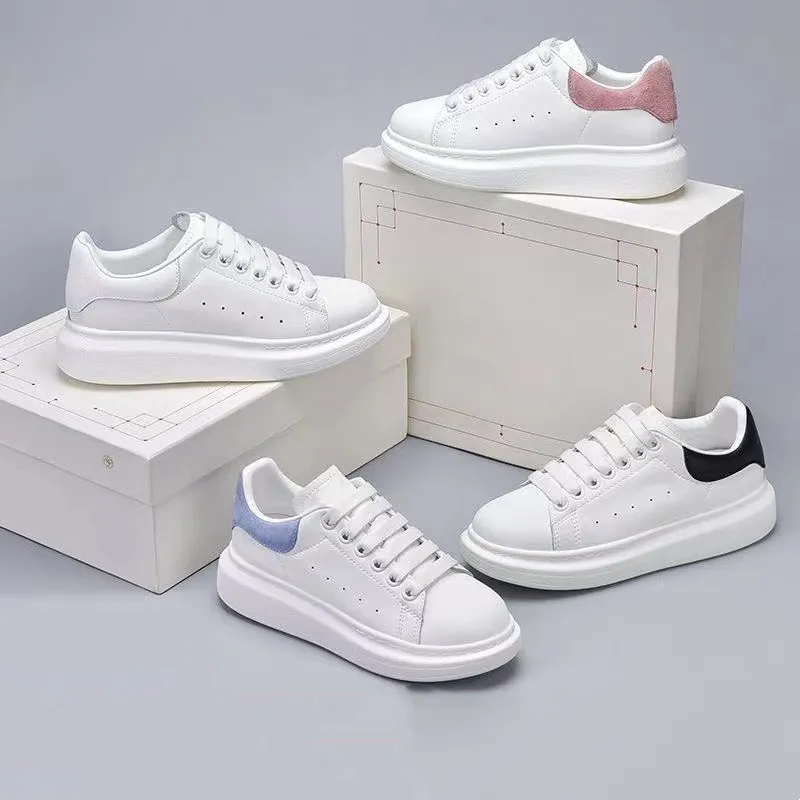 Designers oversized sneakers Casual Shoes White Black Leather Velvet Espadrilles Trainers Mens Women Flats Lace Up Platform alexander mc queen mcqueen outdoor