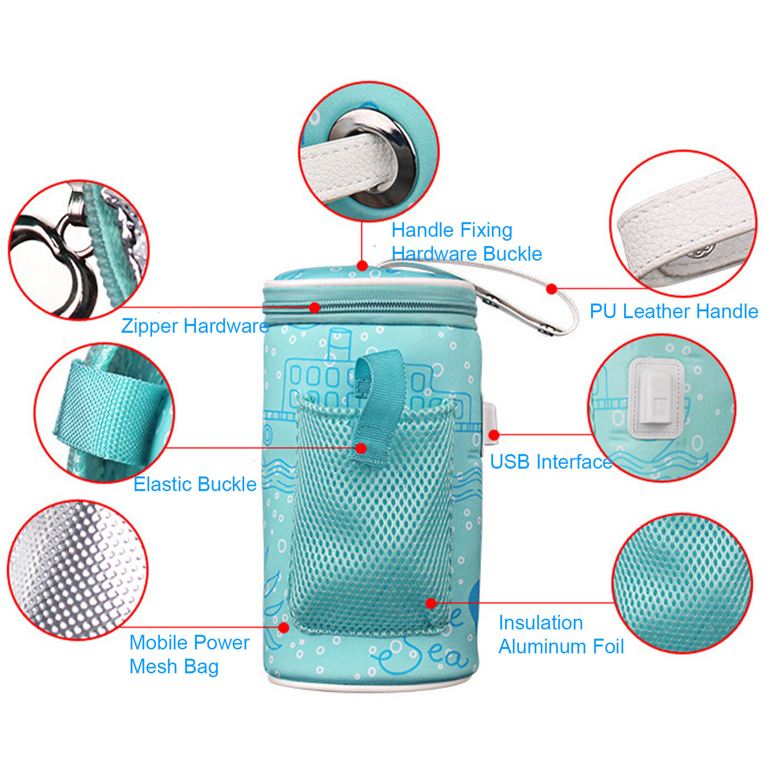 Bottle Warmers Sterilizers USB Milk Water Warmer Travel Stroller Insulated Bag Portable Baby Nursing Heater Feed born Supplies For Outdoor 230111