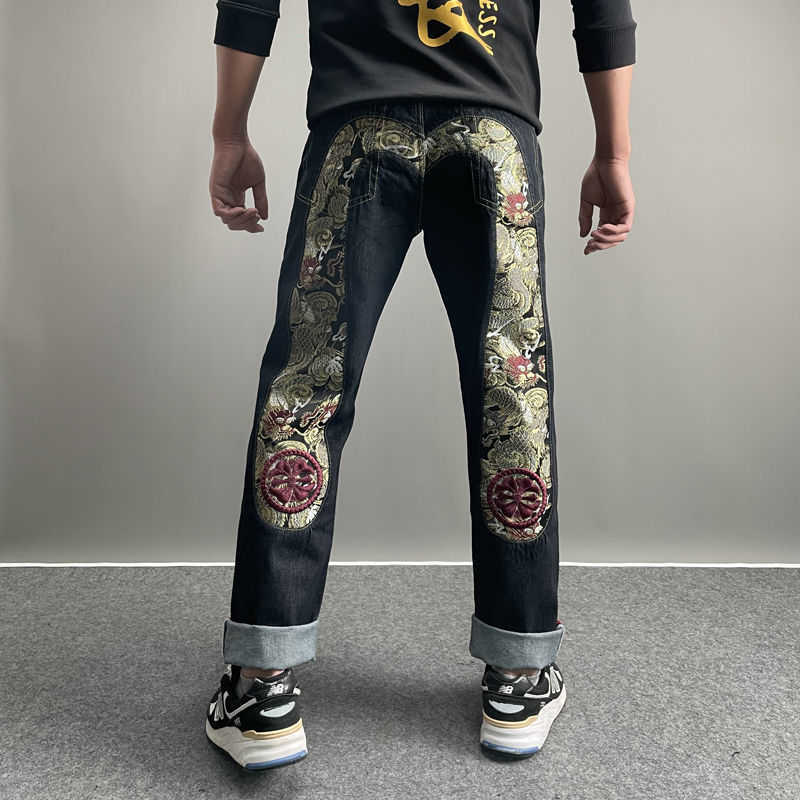 Men's Jeans Denim Joggers Pattern Elastic Loose Harem Men Pants Plus Size Patchwork Large Trousers T230110