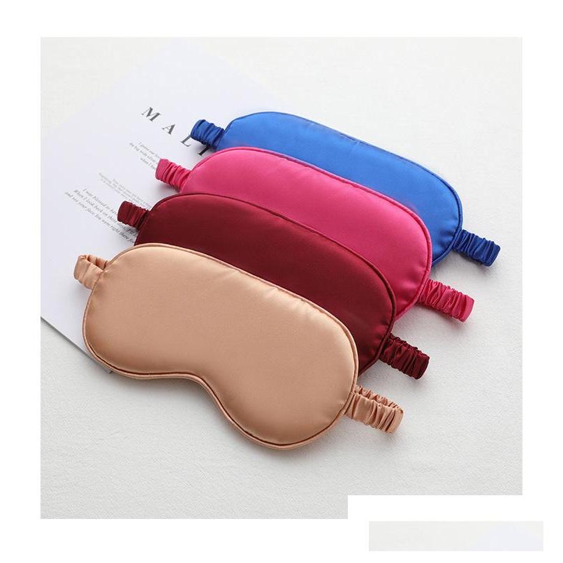 Sleep Masks Silk Rest Shading Eye Mask Padded Shade Er Eyetravel Relax Aid Blindfolds Eyemask Drop Delivery Health Beauty Vision Care Dhyag
