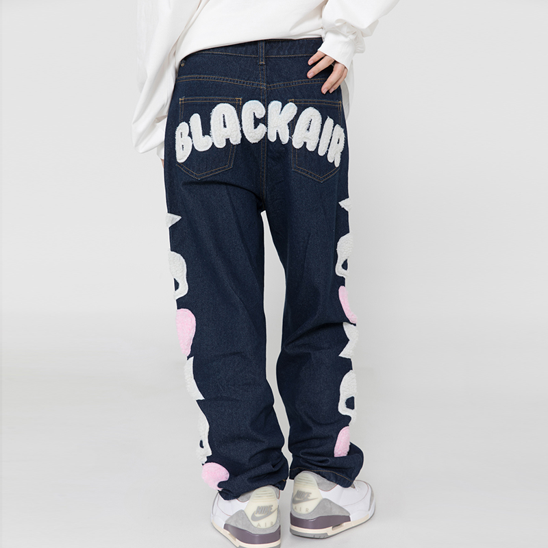 Men's Jeans Skull and Five Stars Towel Embroidery Ripped Jeans Mens Pants Harajuku Vibe Style Streetwear Oversize Casual Denim Trousers 230111