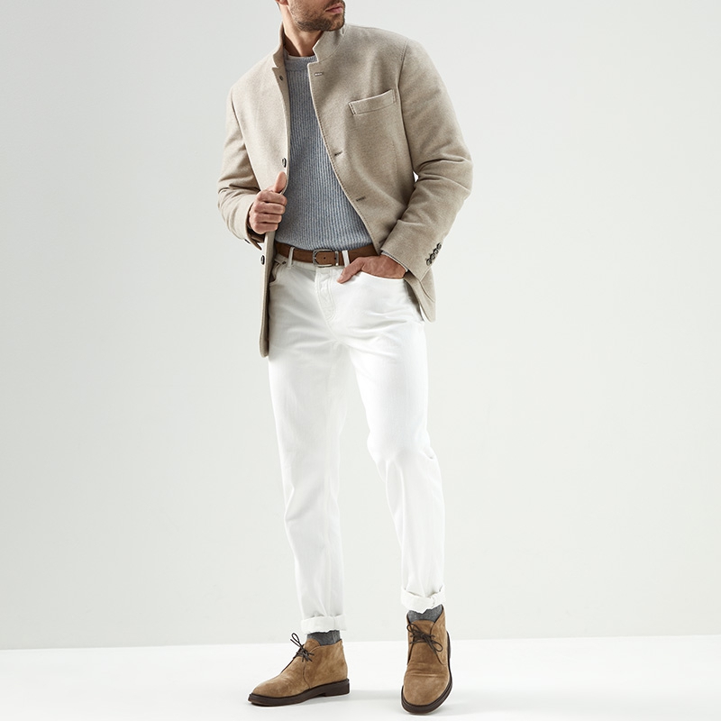 Men Wools Coats Brunello Cucinelli Cashmere Casual Jacket Khaki Coat Long Sleeve Stand Collar
Men Wools Coats Brunello Cucinelli Cashmere Casual Jacket Khaki Coat Long Sleeve Stand Collar