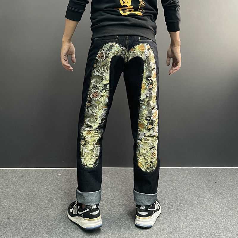 Men's Jeans Denim Joggers Pattern Elastic Loose Harem Men Pants Plus Size Patchwork Large Trousers T230110