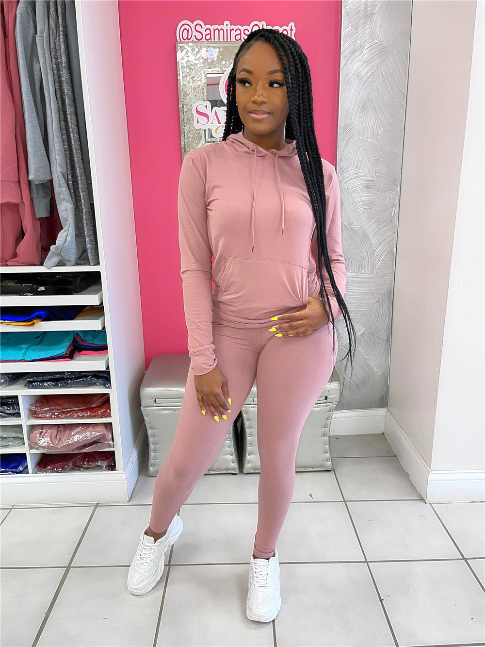 Fall Winter Women Tracksuits Long Sleeve Outfits Pullover Hooded Hoodie and pants Two Piece Sets Outwork Sportswear Casual Jogging suits Solid Sweatsu
