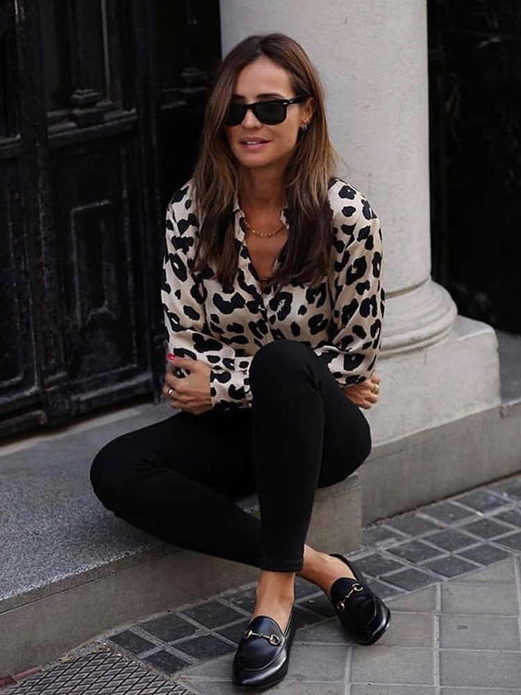 Women's Blouses Shirts women satin blouse long sleeve zebra print shirts vintage office ladies tops femme chandails fashion blusa de mujer Chanda
