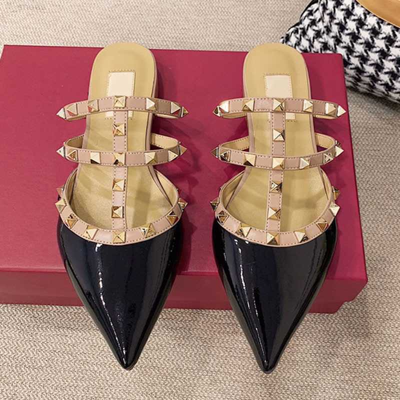 2023 Women Sandals Women 'S Sandals Fashion Sandals Rivet Slippers Summer Semi Baotou Pointed Flat Bottom Leather, 11
2023 Women Sandals Women 'S Sandals Fashion Sandals Rivet Slippers Summer Semi Baotou Pointed Flat Bottom Leather, 11