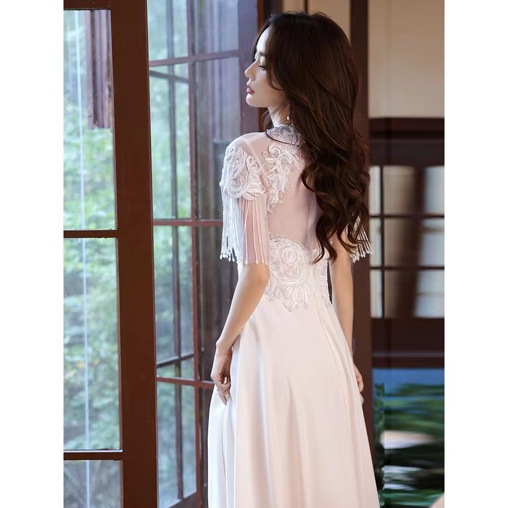 African Sequins Mermaid Formal Evening Dresses With Tassels Long High Neck Split Sparkly Beaded Prom Pageant Gowns Crystal Robe De Soiree 403 6660311