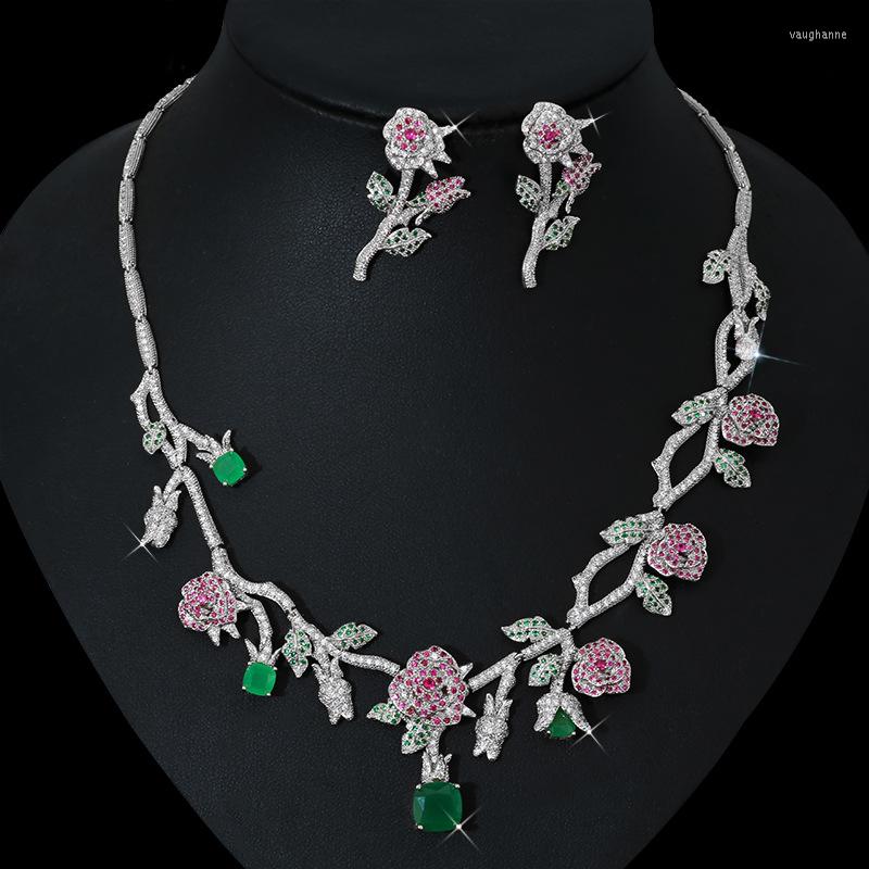 Necklace Earrings Set Gold Color Rose Flower Bridal Luxury CZ Jewelry For Women Wedding Accessories Bijoux Femme, Picture shown
Necklace Earrings Set Gold Color Rose Flower Bridal Luxury CZ Jewelry For Women Wedding Accessories Bijoux Femme, Picture shown