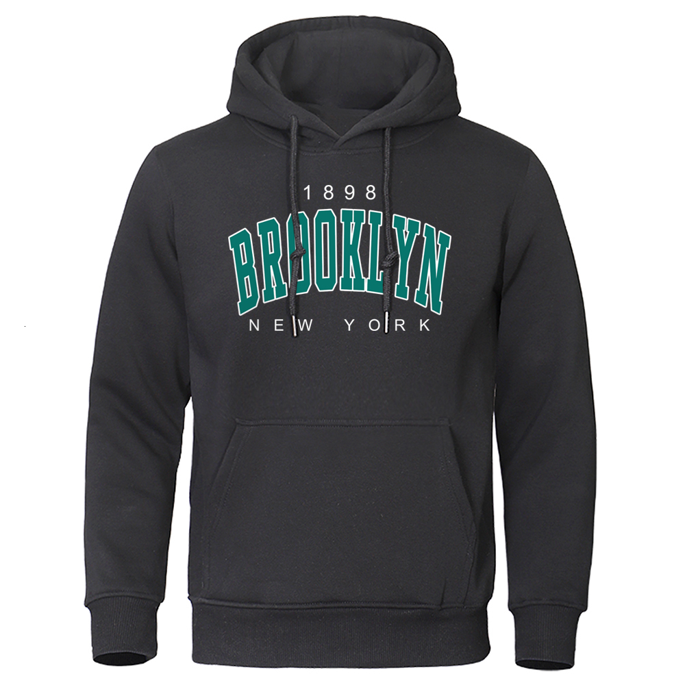 Men's Hoodies Sweatshirts 1898 Brooklyn York Printed Mens Hoody Creativity Crewneck Clothing Fashion Oversize Sweatshirt Fashio Crewneck Hoodie M