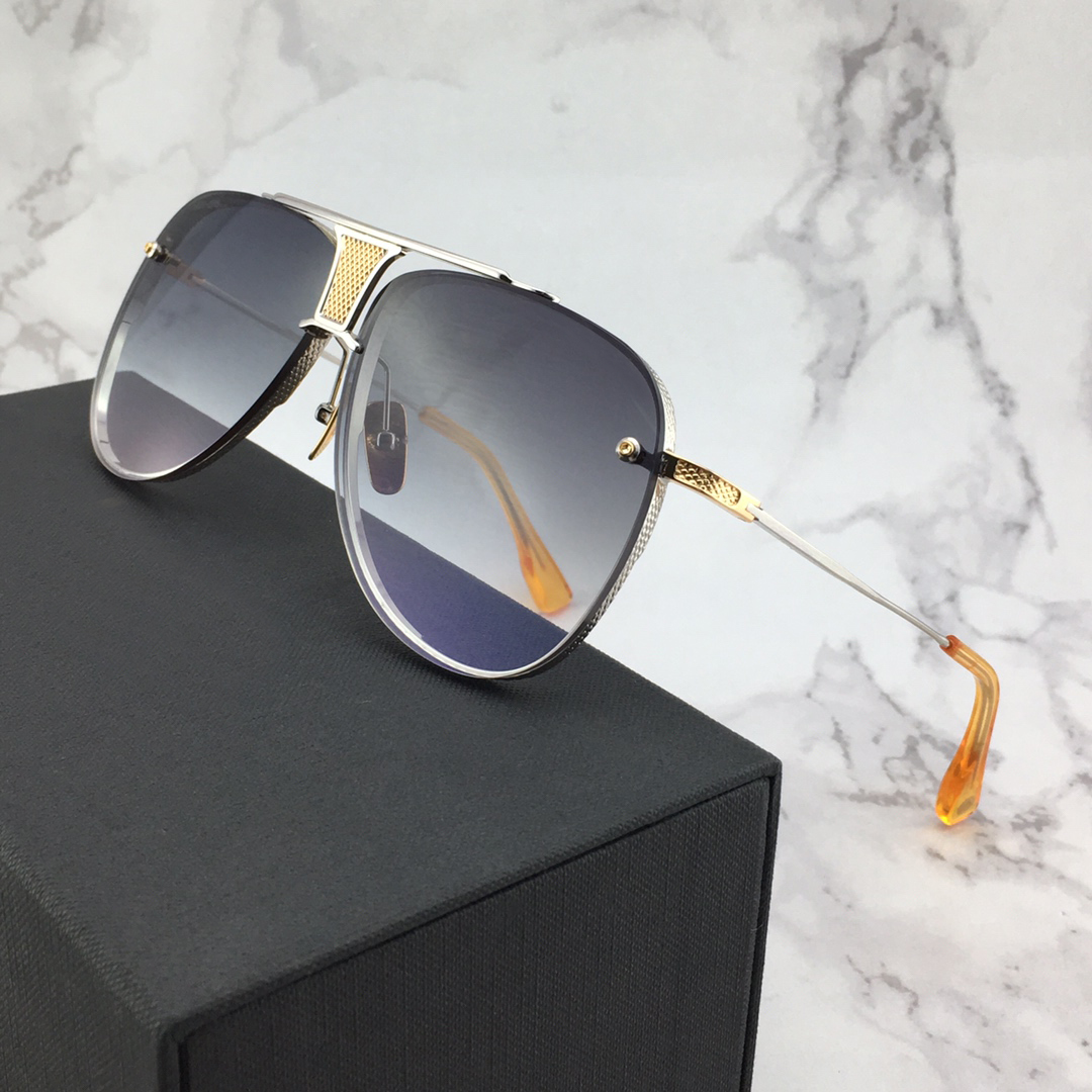 Classic Decade Silver Pilot Sunglasses for Men Women Grey Shaded Sonnenbrille Designer Sunglasses Gafas de sol UV400 Eyewear with box