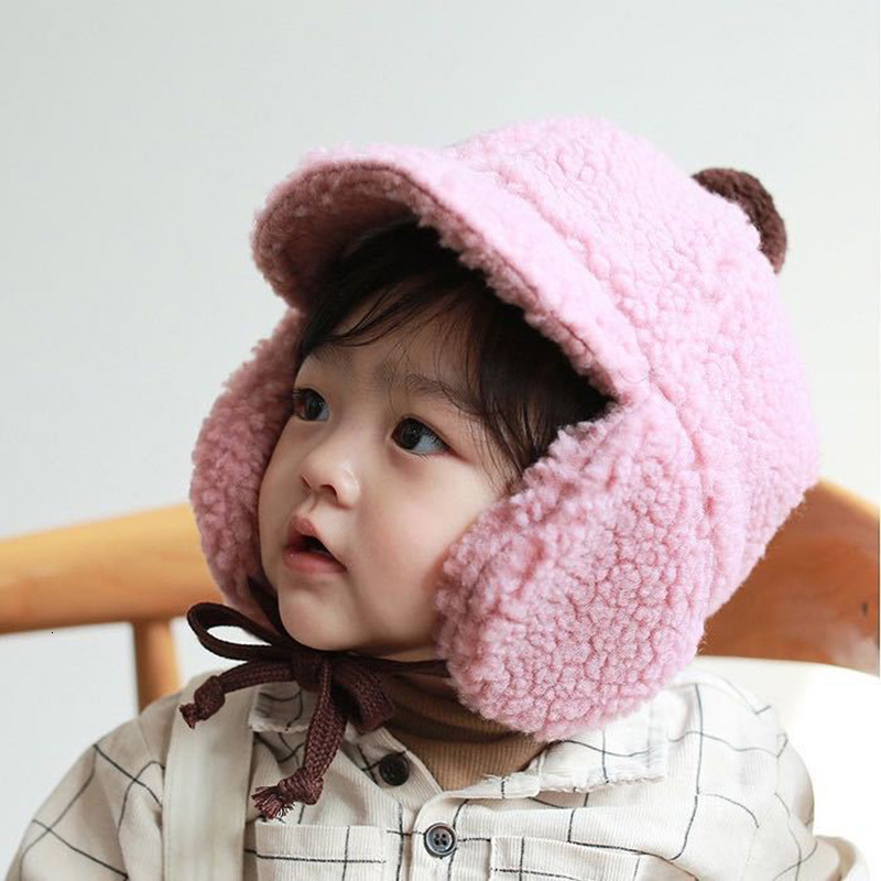 Caps Hats MILANCEL Winter Baby Hat Toddler Warm Hats Infant Girls Caps Teddy Fur Hats 230111
