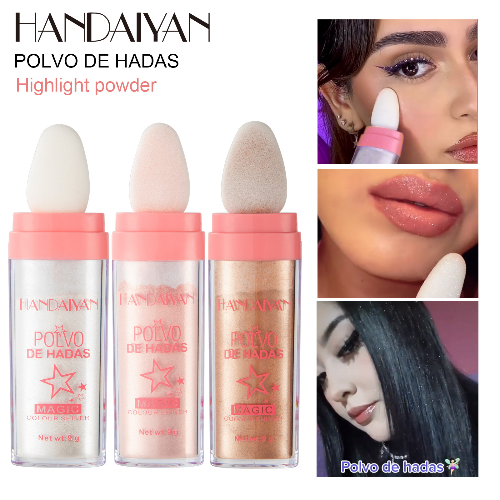 HANDAIYAN Makeup fairy boms shimmer powder highlight face powder 3 colors Valentine's Day gift eyeshadow, Mixed color
HANDAIYAN Makeup fairy boms shimmer powder highlight face powder 3 colors Valentine's Day gift eyeshadow, Mixed color