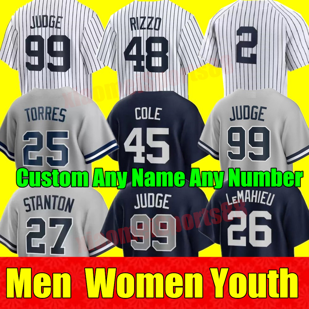 2023 S-4XL Aaron Judge Baseball Jersey GERRIT COLE NY GLEYBER TORRES ANTHONY RIZZO DJ LeMahieu JOSH DONALDSON DEREK JETER YANKEES CARLOS RODON LOU GEHRIG Jerseys