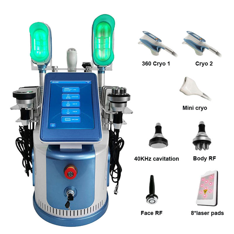 2025 Professional 360 Cryo Cryolipolysis Machine 40K Cavitation Fat Freezing RF Body Slimming Machine For Double Chin