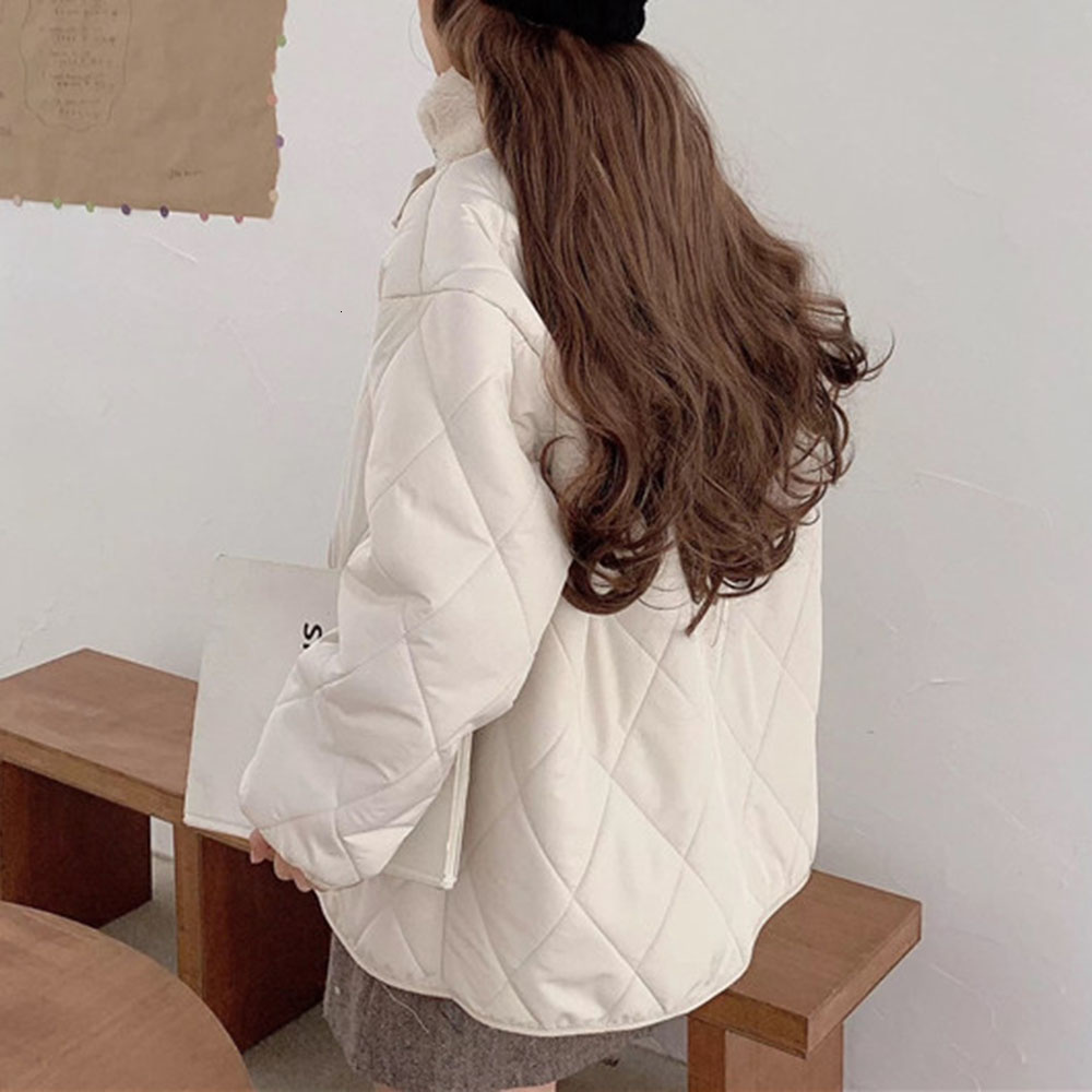 Women's Down Parkas Women Cotton Padded Jacket Lamb Wool Coat Female Winter Korean Loose Pockets Plush Thick Warm Japanese Wadded Jackets 230111Z