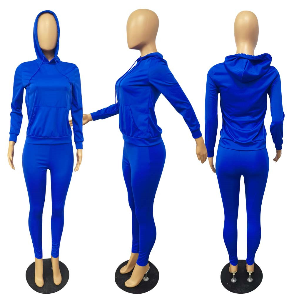 Fall Winter Women Tracksuits Long Sleeve Outfits Pullover Hooded Hoodie and pants Two Piece Sets Outwork Sportswear Casual Jogging suits Solid Sweatsu