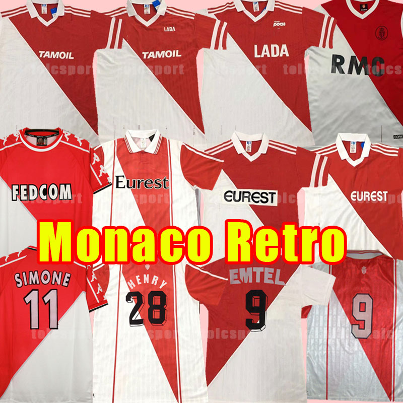 Retro Version Monaco Soccer Jerseys classic Home 77 82 90 91 92 94 95 96 97 98 99 00 1977 1982 1990 1991 1999 2000 AS BEN YEDDER JOVETIC GOLOVIN JORGE vintage Football Shirt
Retro Version Monaco Soccer Jerseys classic Home 77 82 90 91 92 94 95 96 97 98 99 00 1977 1982 1990 1991 1999 2000 AS BEN YEDDER JOVETIC GOLOVIN JORGE vintage Football Shirt