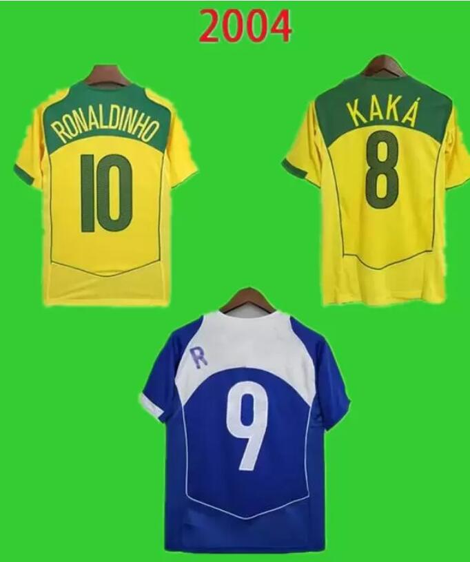 Brasil 2004 Soccer Jerseys Retro 04 football Shirt Vintage away blue uniform RONALDINHO KAKA ADRIANO R.CARLOS Rivaldo Robinho Classic Camiseta de futbol top quality
Brasil 2004 Soccer Jerseys Retro 04 football Shirt Vintage away blue uniform RONALDINHO KAKA ADRIANO R.CARLOS Rivaldo Robinho Classic Camiseta de futbol top quality