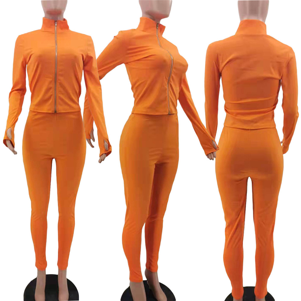 Designer Fall Winter Women Clothes Tracksuits Long Sleeve Outfits Solid Jacket and Pants Two Piece Sets Outwork Sportswear Casual sports suits Sweatsu