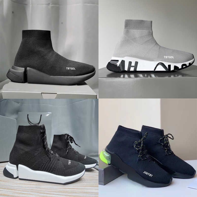 Designer casual shoes sock sports trainers 1.0 2.0 3.0 lace-up trainer luxury women men nude glitter graffiti runners sneakers socks boots Knit outdoor NO017