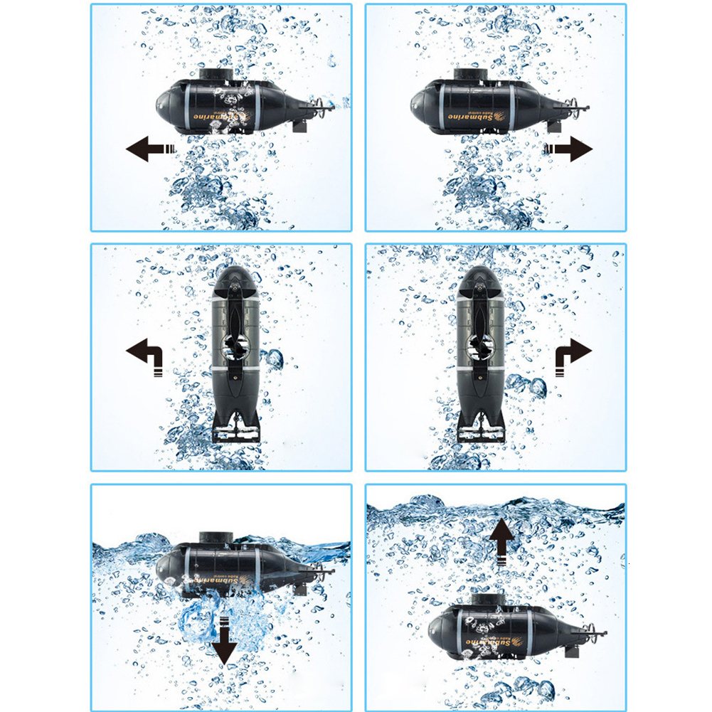 Electric RC Boats 2 4G Electric 6 Channels Diving Model Wireless Remote Control Submarine Boat Toy Kids Sports 230111