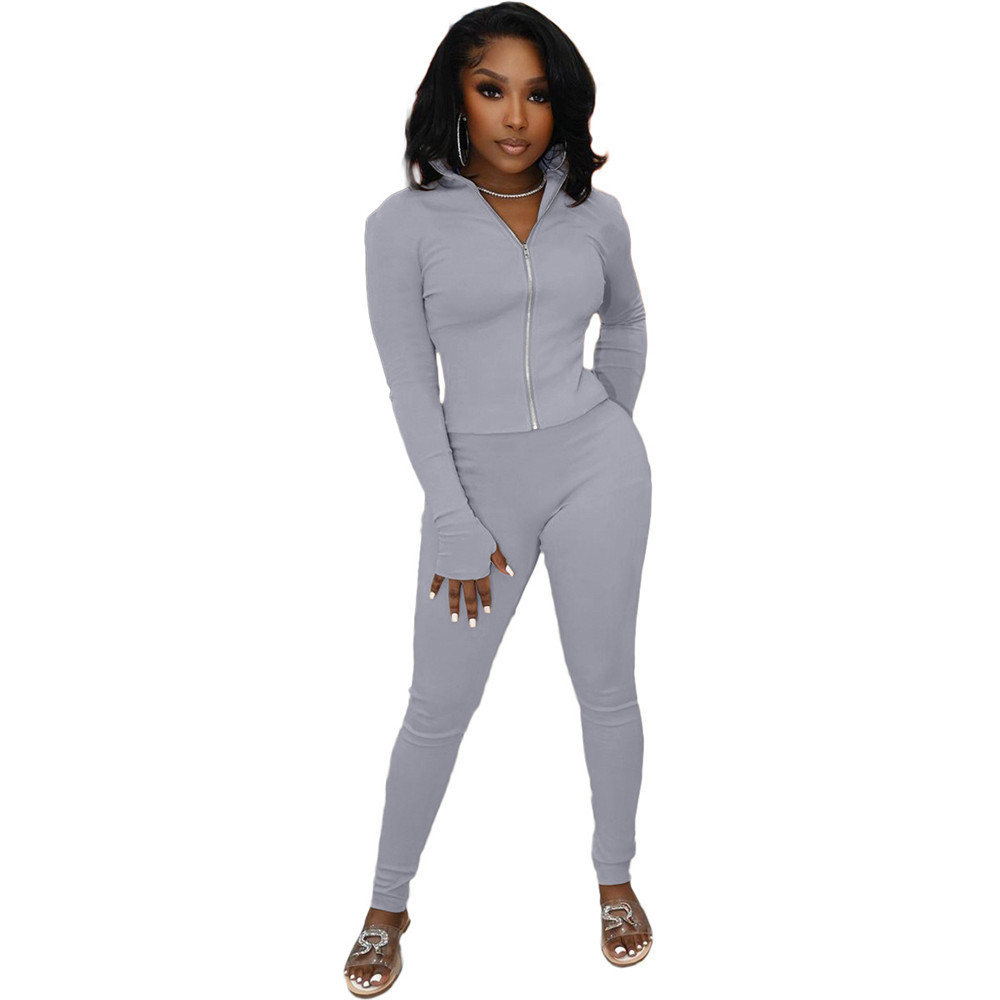 Designer Fall Winter Women Clothes Tracksuits Long Sleeve Outfits Solid Jacket and Pants Two Piece Sets Outwork Sportswear Casual sports suits Sweatsu