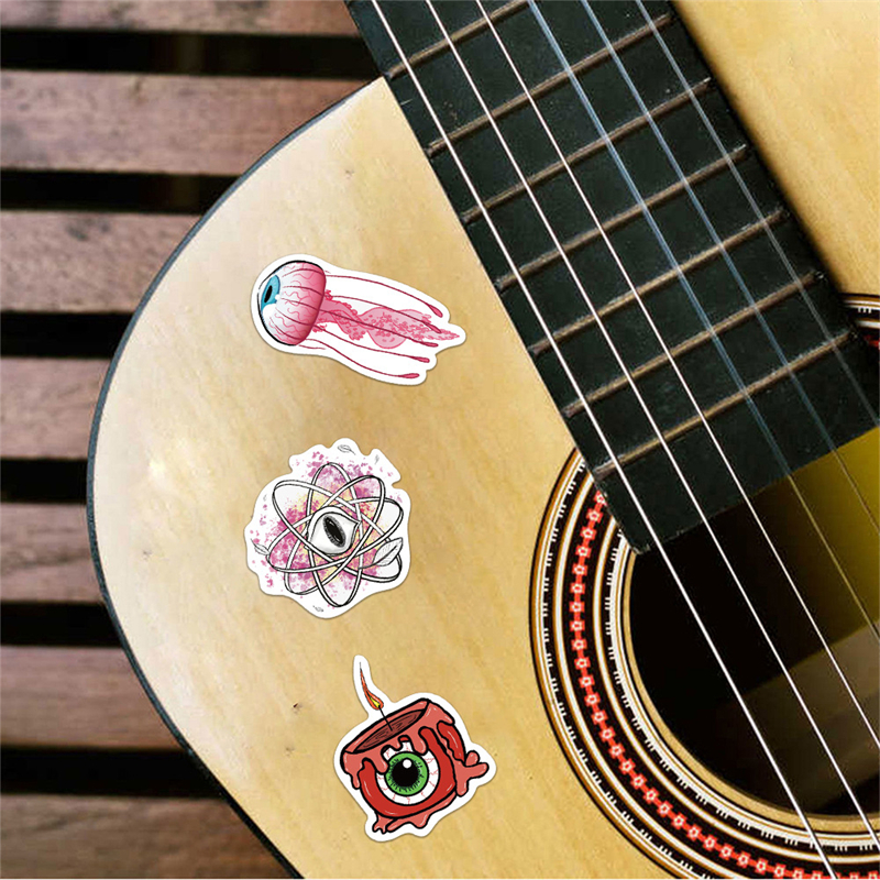 52Pcs Cool Horror Eyeball Stickers Halloween Terror Eye Pupil Graffiti Kids Toy Skateboard car Motorcycle Bicycle Sticker Decals Wholesale