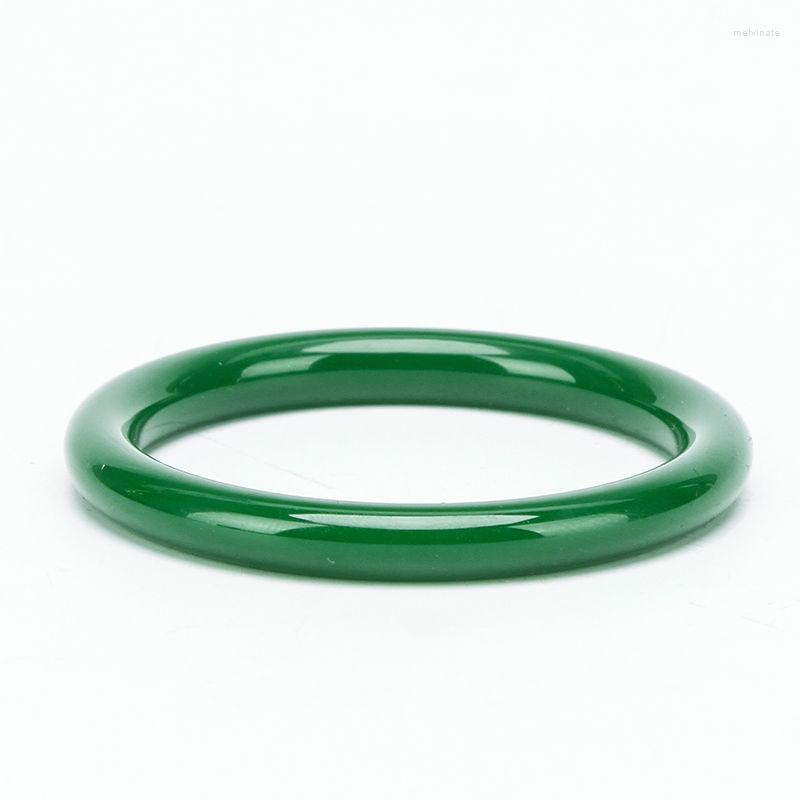 Bangle Natural Green Jade Round Women Fine Jewelry Real Chinese Hetian White Jades Nephrite Thin Jadeite Bracelet Large