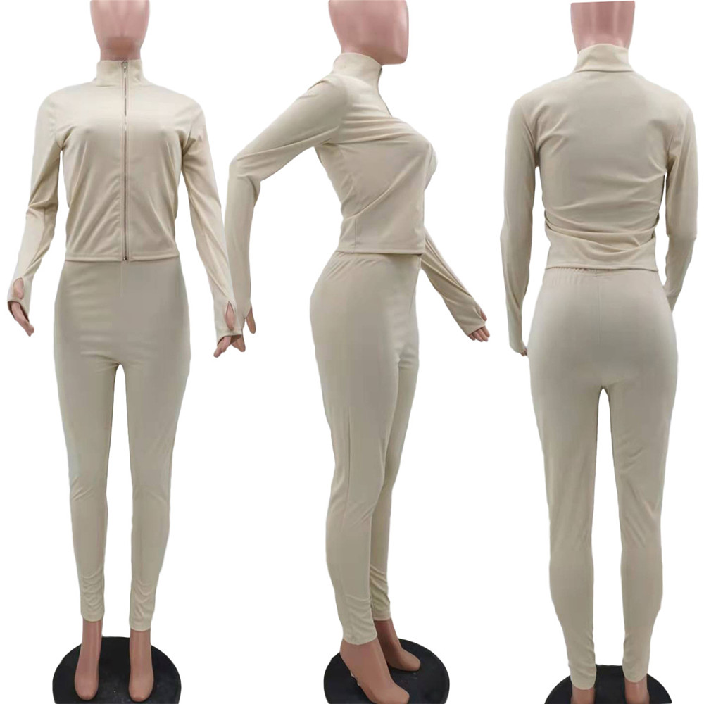 Designer Fall Winter Women Clothes Tracksuits Long Sleeve Outfits Solid Jacket and Pants Two Piece Sets Outwork Sportswear Casual sports suits Sweatsu