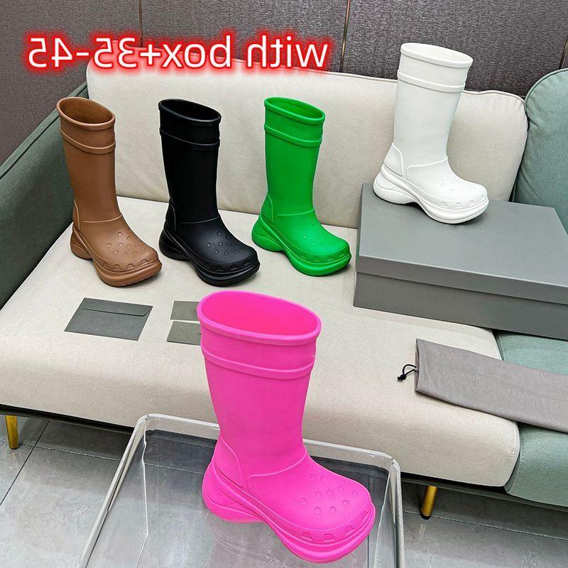 Men 35-45 Women Rain Boots Designers Croc Boot Thick Bottom Non-Slip Booties Rubber Platform Bootie Fashion Knight Boot Jelly Color wit Gwdq, Bls-1
Men 35-45 Women Rain Boots Designers Croc Boot Thick Bottom Non-Slip Booties Rubber Platform Bootie Fashion Knight Boot Jelly Color wit Gwdq, Bls-1