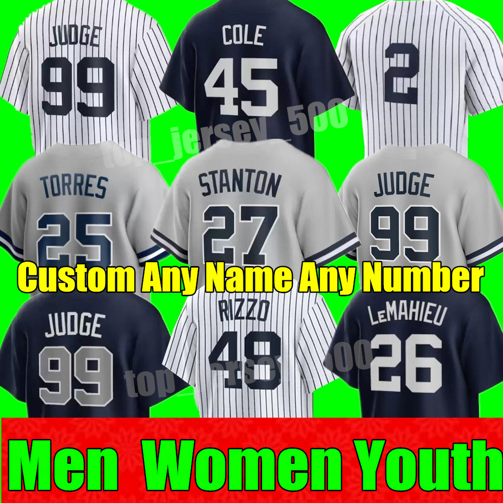 2023 S-4XL Aaron Judge Baseball Jersey GERRIT COLE NY GLEYBER TORRES ANTHONY RIZZO DJ LeMahieu JOSH DONALDSON DEREK JETER YANKEES CARLOS RODON LOU GEHRIG Jerseys