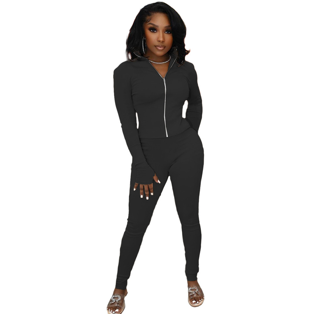 Designer Fall Winter Women Clothes Tracksuits Long Sleeve Outfits Solid Jacket and Pants Two Piece Sets Outwork Sportswear Casual sports suits Sweatsu