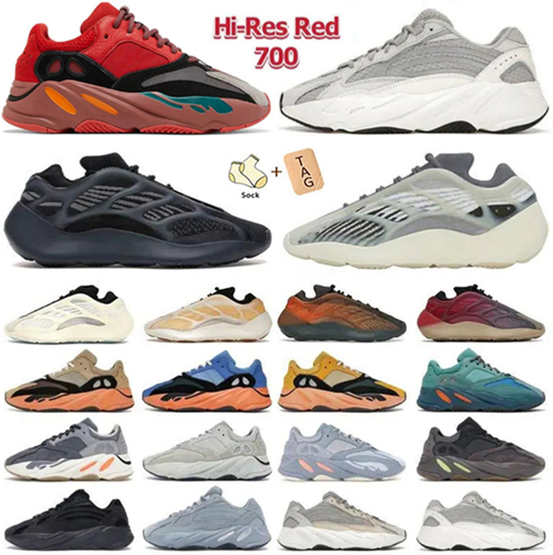 Designer Running Shoes 700 V2 V3 Men Women Wave Fade Salt Alvah Fade Azael Solid Grey Blue Analog Kyanite Static Vanta Mens Outdoor Traienrs Runners TRC