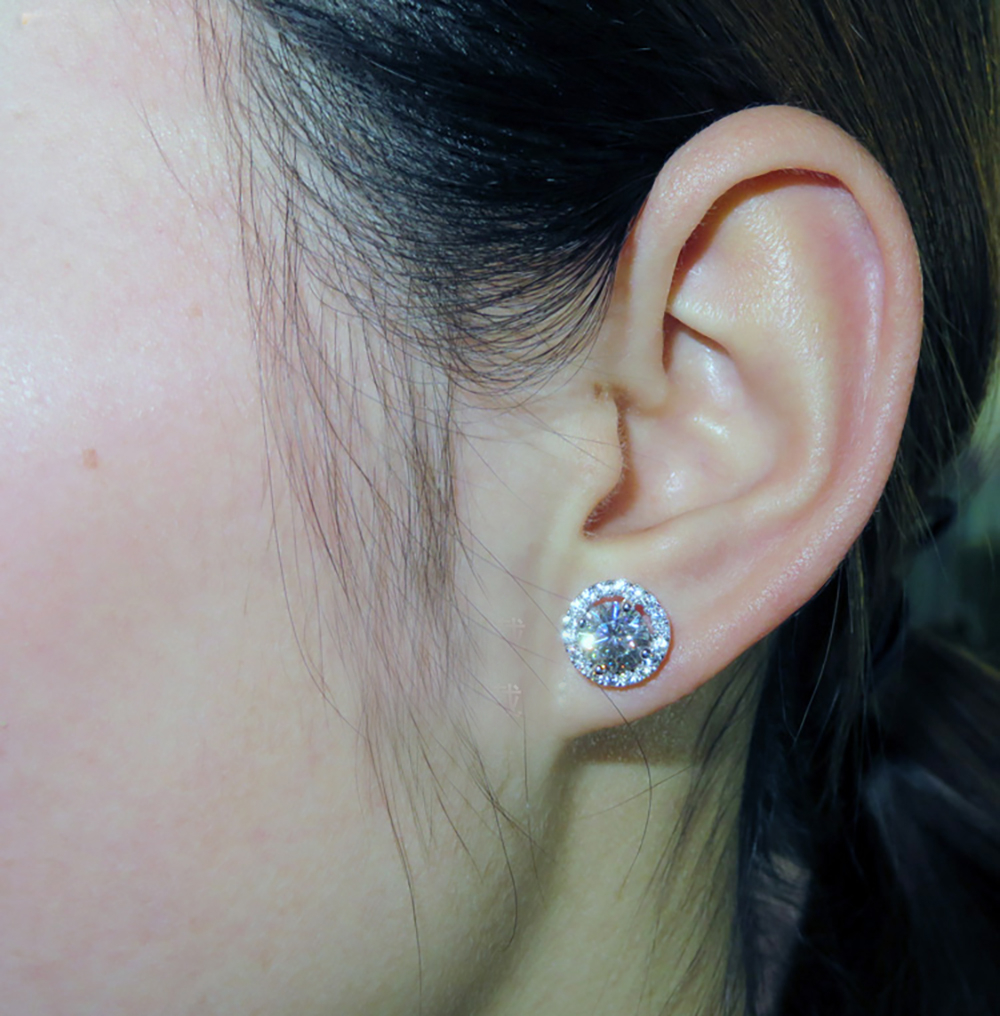 Classic 925 Sterling Silver Stud Earrings 4mm Round Simulated Diamond Earrings for Women Men Jewelry