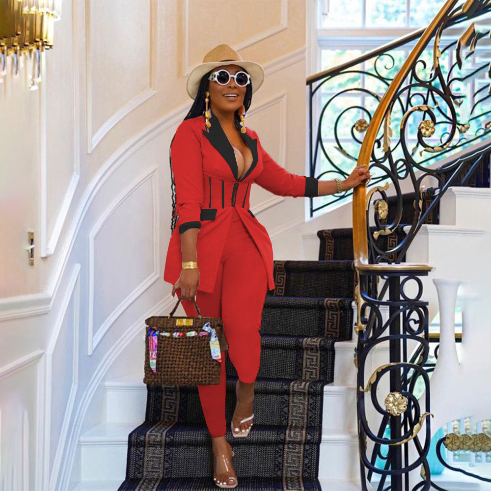 Fall Winter Clothes Women Business Tracksuits Long Sleeve Office Lady Blazer Top and Pants Two Piece Sets Casual Female Sports suits Fashion Streetwea