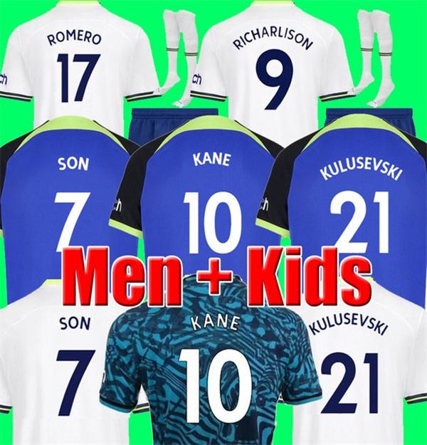 KANE SON 22 23 RICHARLISON Soccer Jersey KULUSEVSKI HOJBJERG SPENCE PERISIC LENGLET 2022 2023 LUCAS ROMERO Tottenham Football kit shirt SPURS home tops Men kids sets
KANE SON 22 23 RICHARLISON Soccer Jersey KULUSEVSKI HOJBJERG SPENCE PERISIC LENGLET 2022 2023 LUCAS ROMERO Tottenham Football kit shirt SPURS home tops Men kids sets