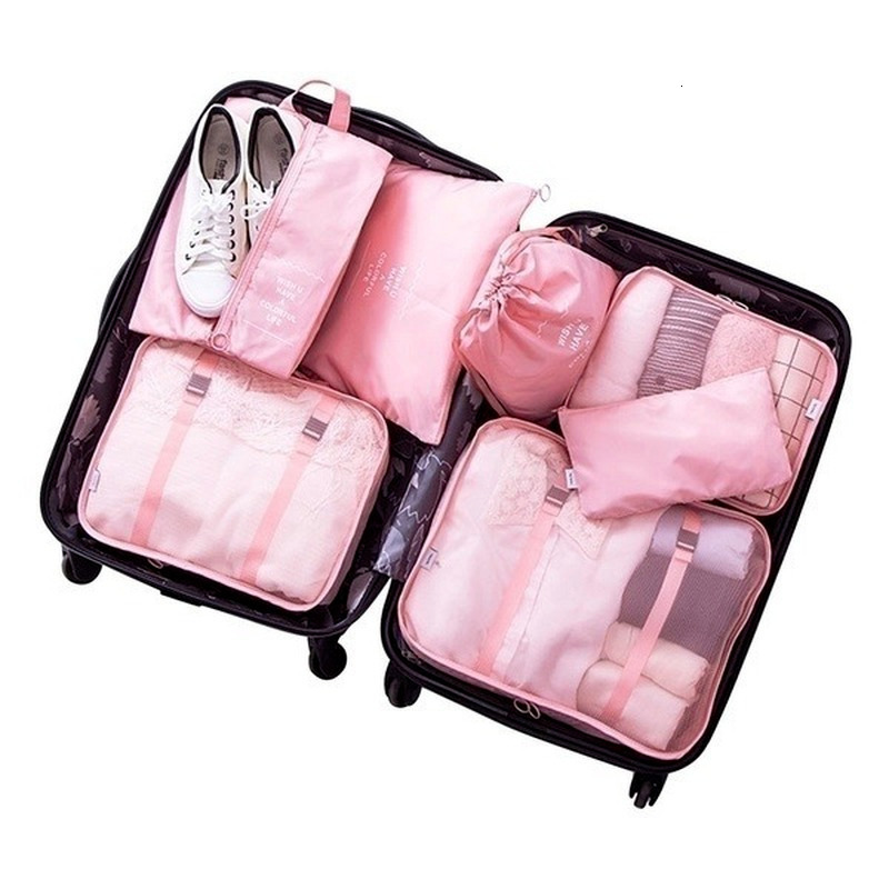 Storage Bags 8PCS/Set Organizer for Travel Accessories Luggage Suitcase Waterproof Wash Bag Clothes 230111