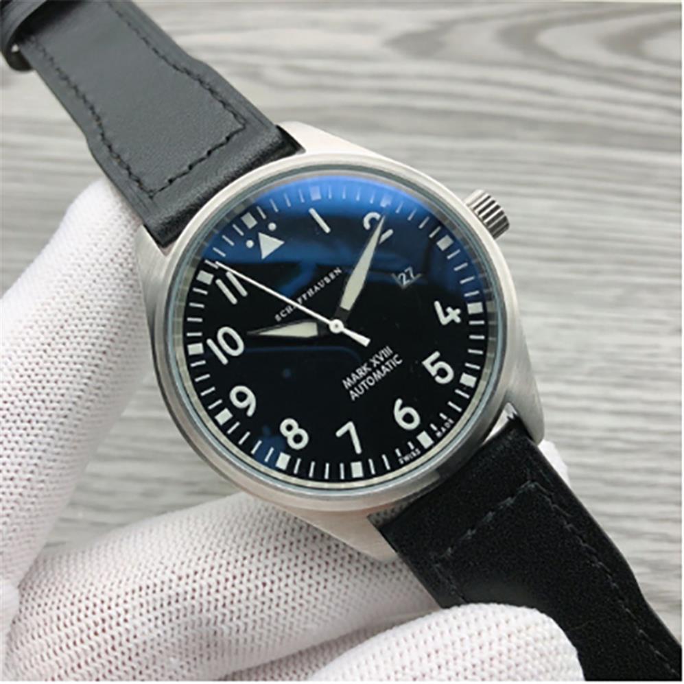 2021 Luxury News Mens Watches Automatic Mechanical Stainless Steel Black Leather Simple 41MM PILOTS WATCH MARK XVIII Outdoor IW327228w