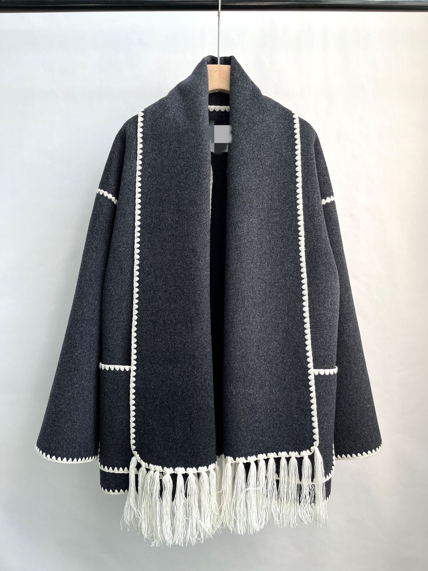 Women's Knits Tees Totem* Winter Women Coat Wool Polyester Gray Color Full Sleeves Single Breasted Oversize Casual Scarf Collar 230111