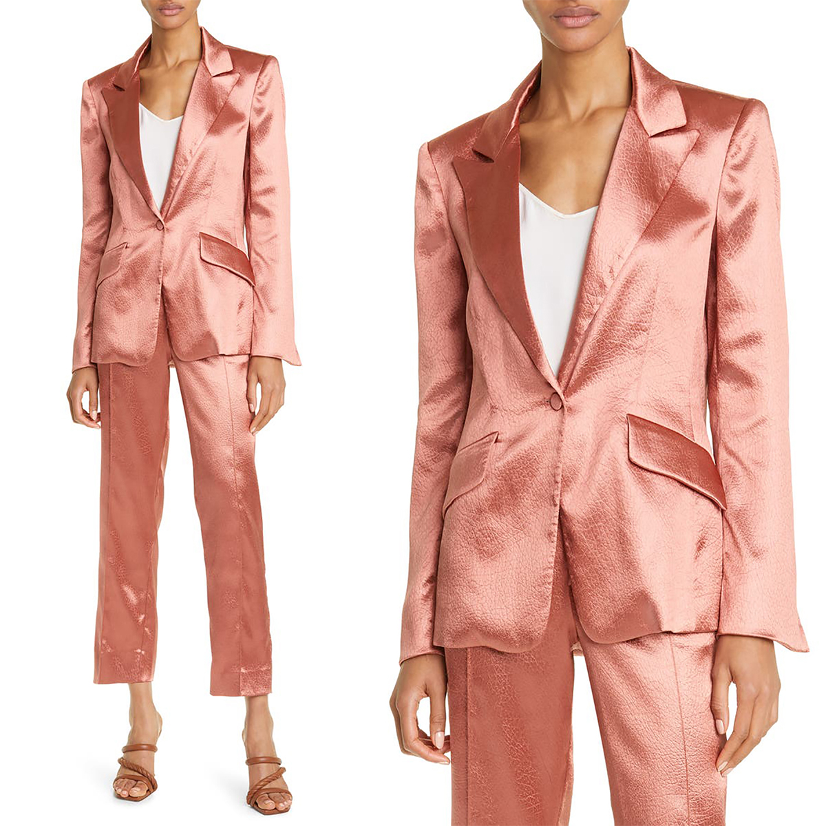 Spring Plus Size Leather Women Pants Suits Loose Celebrity Outfits Evening Party Mother of the Bride Wedding Formal 2 Pieces