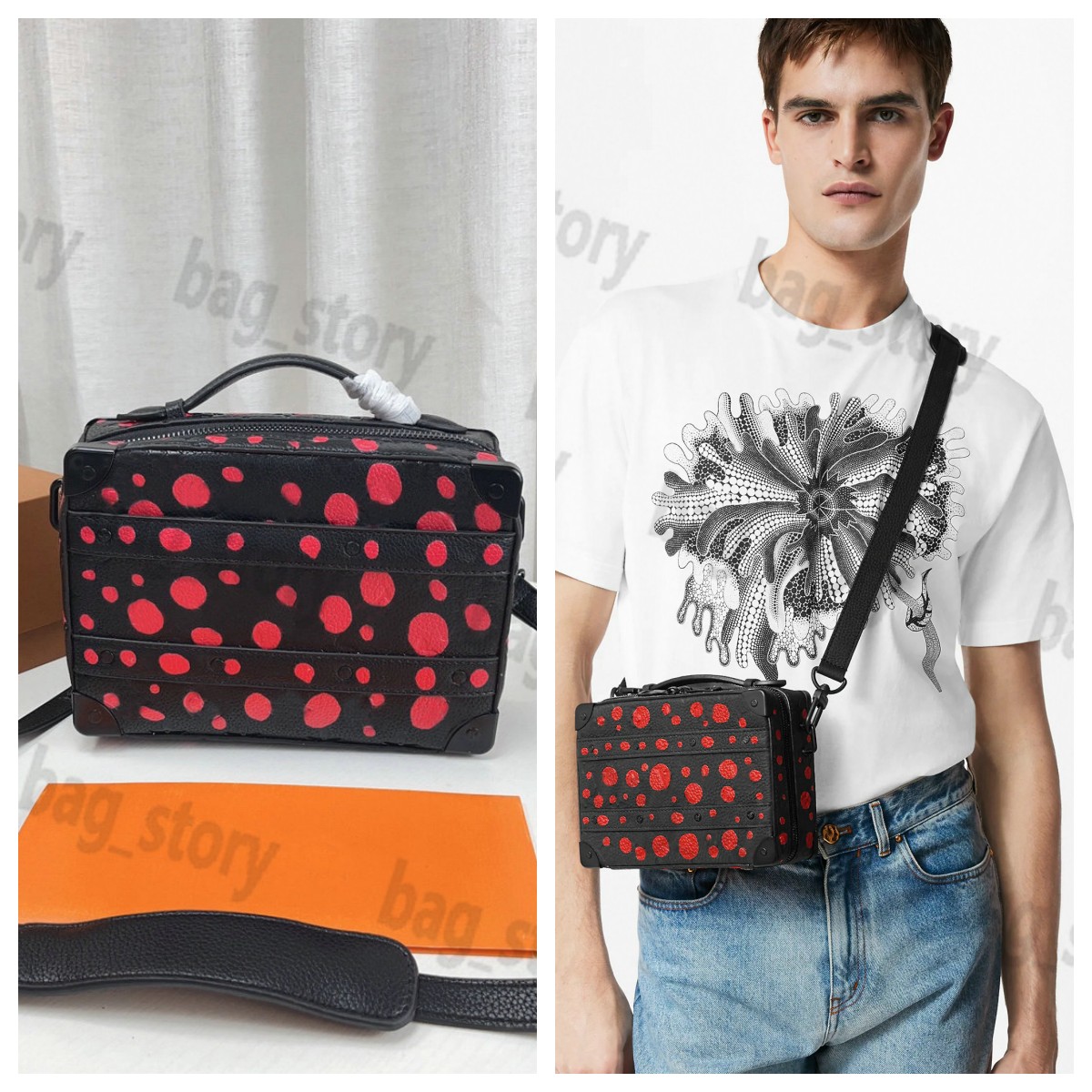 HH Soft Trunk Messenger Box Bag Yayoi Kusama Fahsion Dot Flap Briefcase for Men Embossed Monograms Taurillon Cowhide Leather Handbag Crossbody Shoulderbag
HH Soft Trunk Messenger Box Bag Yayoi Kusama Fahsion Dot Flap Briefcase for Men Embossed Monograms Taurillon Cowhide Leather Handbag Crossbody Shoulderbag