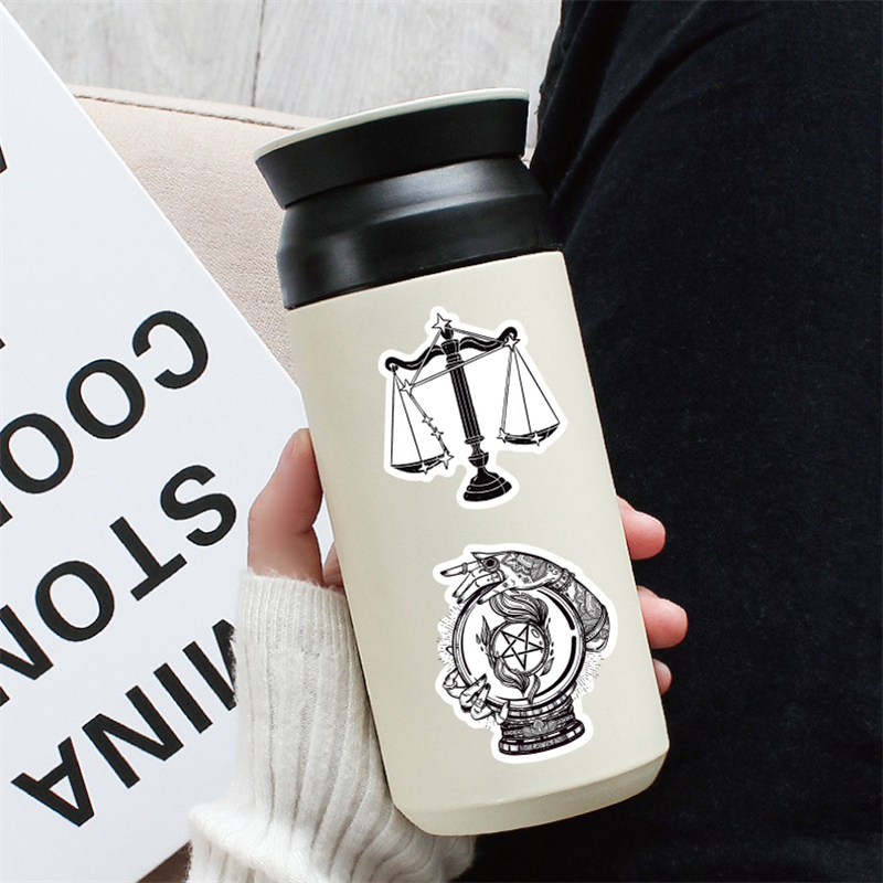 52pcs New Astrology Stickers Vintage Aesthetic Magic Stickers Zodiac Celestial Witchcraft Stickers Graffiti Stickers for DIY Luggage Laptop Sticker