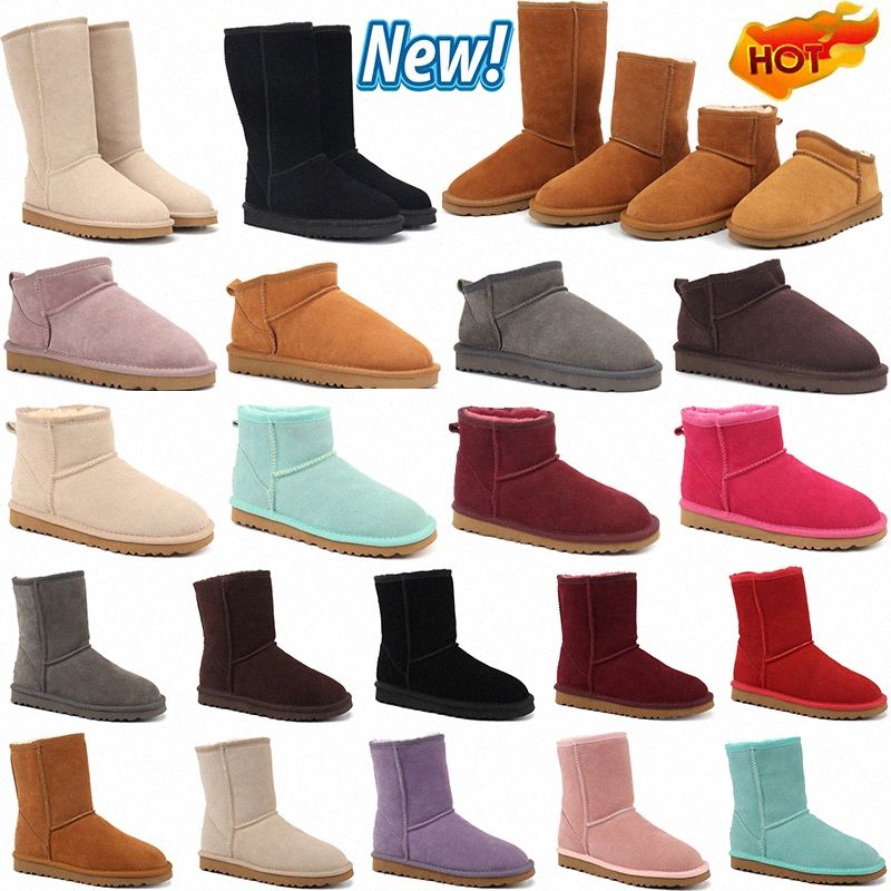 Australian Women boots Classic boot Warm USA GS 585401 Mini Ankle australia uggs boots bailey inter Satin Full fur Fluffy furry dune buckle snow Half Knee Wgg boots