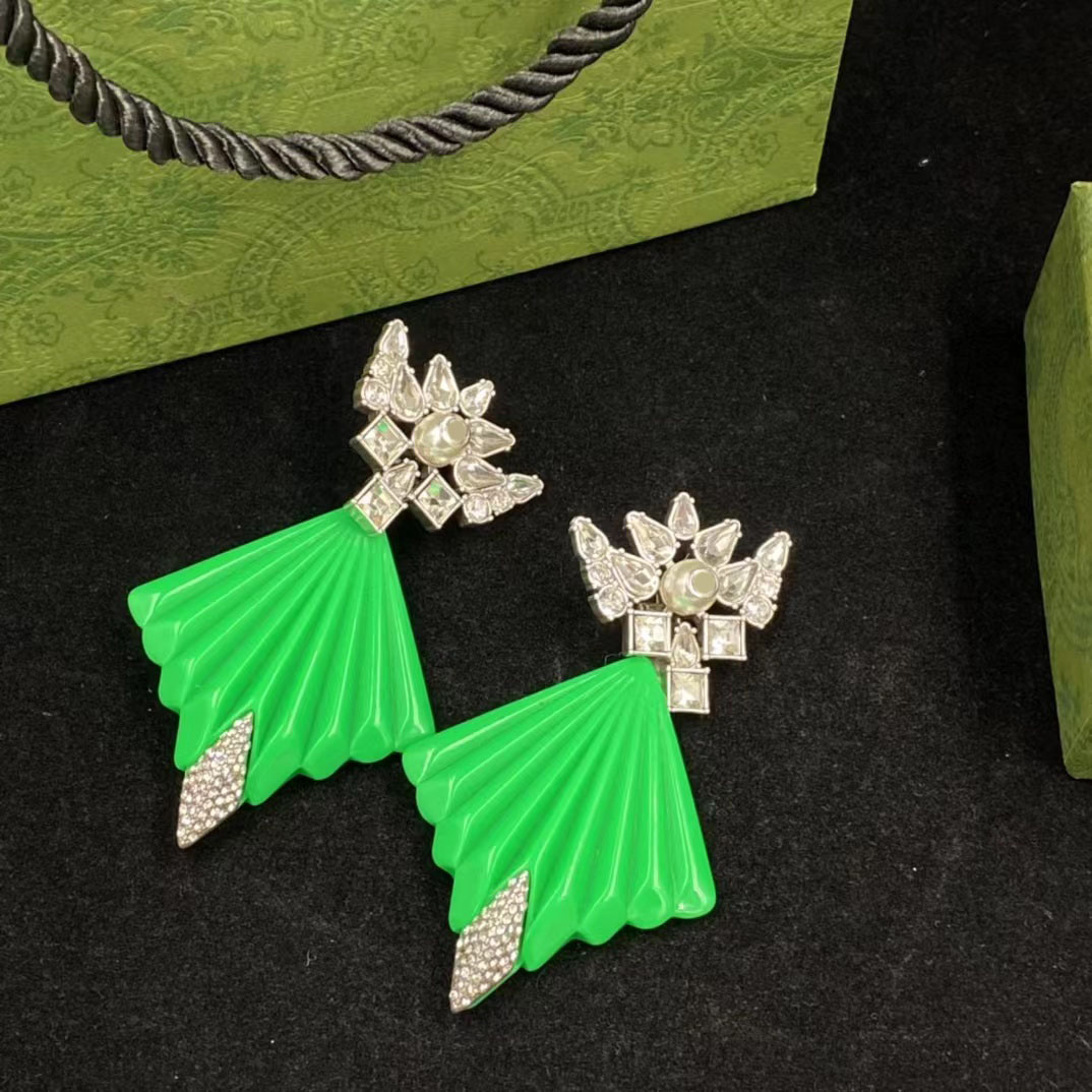2022 New fashion fan Dangle Chandelier Earrings aretes orecchini Pearl Crystal 925 Silver Needle Brand Designer Earring for women party lovers gift jewelry
