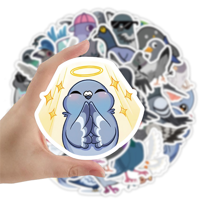 60Pcs Funny Cartoon Cute Pigeon Stickers Columba Dove Bird Graffiti Stickers for DIY Luggage Laptop Skateboard Motorcycle Bicycle Stickers