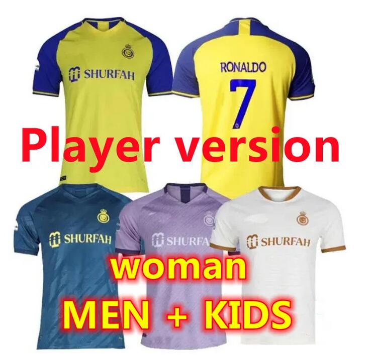 22 23 Al Nassr FC soccer Jerseys Ronaldo 2022 2023 Player version Home away CR7 Gonzalo Martinez Talisca Ghislain Konan Vincent men kids kit Football shiirt Al-Nassr FC
22 23 Al Nassr FC soccer Jerseys Ronaldo 2022 2023 Player version Home away CR7 Gonzalo Martinez Talisca Ghislain Konan Vincent men kids kit Football shiirt Al-Nassr FC