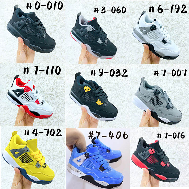

Jumpman 4 Kids Basketball Shoes Retro Black Cat Toddler TD 4s Pink Multicolor Boys Girls Red Chicago Outdoor Shoe Baby Sports Athletic Sneakers Sizes 26-35